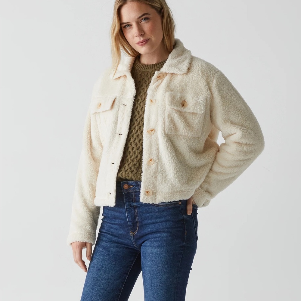 NWT Michael Stars Arizona Sherpa Cropped Jacket